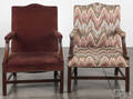 Two George III mahogany open armchair