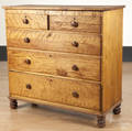 New England or Canadian birch and butternut chest of drawers