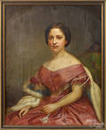 Oil on canvas portrait of a young woman