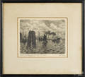 New York harbor etching