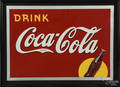 Framed embossed tin CocaCola sign