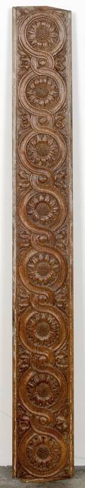 French sunflower carved oak overdoor panel