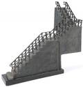 Victorian painted tin architectural staircase model mounted on a wood base