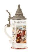 German Porcelain Occupational Bier Stein Butcher