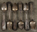 Set of six Philadelphia coin silver teaspoons