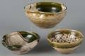 Three Japanese Oribeware bowls