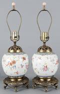 Pair of Chinese export porcelain famille rose ginger jars