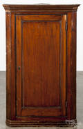 George III pine hanging corner cupboard