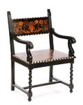 Dutch Marquetry Inlaid Armchair Late 19th C