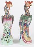 Pair of Chinese porcelain phoenix figures