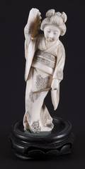 Japanese carved ivory geisha