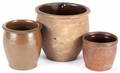 Three redware crocks