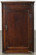 George III oak hanging corner cupboard