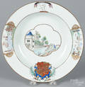 Chinese export armorial shallow bowl