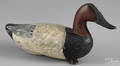 Carved and painted canvasback duck decoy earlymid 20th c