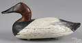 Upper Chesapeake Bay carved and painted canvasback duck decoy mid 20th c