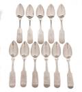 Set of 11 New York Georgian Silver Spoons c1850