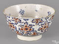 English Delft tin glazed earthenware bowl mid 18th c