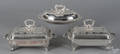 Pair of silver plated covered entre dishes