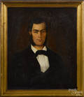 American oil on canvas portrait of a gentleman