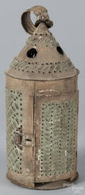 Punched tin lantern