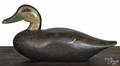 Illinois River carved and painted black duck decoy mid 20th c
