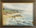 Oil on board coastal scene