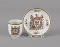 Chinese export porcelain cup and saucer 18th c