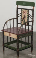 Folk art painted Adirondack armchair