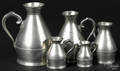Five Irish pewter haystack measures