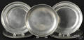 Six Continental pewter plates