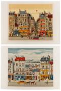 Pair Pencil Signed Lithographs Michel Delacroix
