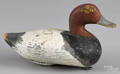Upper Chesapeake Bay carved and painted redhead duck decoy early 20th c