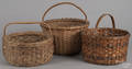 Three split oak baskets
