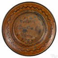 Moravian redware charger dated