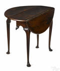 Exceptionally small New England Queen Anne walnut dropleaf table ca 1760