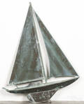 Swellbodied copper sailboat weathervane