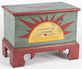Bench made miniature painted pine blanket chest