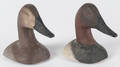 Pair of painted cast iron duck head bookends