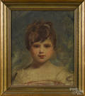 Oil on canvas portrait of a child