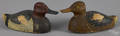 Pair of diminutive canvasback duck decoys mid 20th c