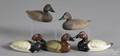 Two pairs of miniature cast lead canvasback duck decoys