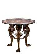 Neoclassical Style Inlaid Marble Top Center Table