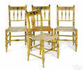 Set of four Pennsylvania or Maryland painted arrowback side chairs ca 1835