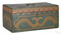 Massachusetts painted pine lock box 19th c