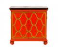 Red  Parcel Gilt Cabinet by Dorothy Draper