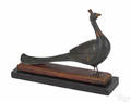 American carved and painted peacock 19th c