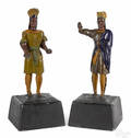 Pair of carved and painted countertop Native American tobacconist figures ca 1900