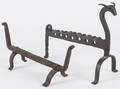 Two wrought iron tool rests