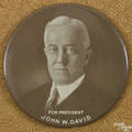 John W Davis Presidential political button